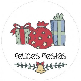 Etiqueta Felices Fiestas Regalos