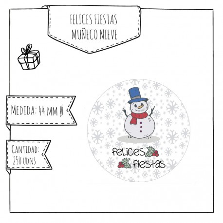 Etiqueta Felices Fiestas Regalos