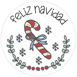 ETIQUETA "FELIZ NAVIDAD" - BASTÓN