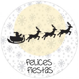 ETIQUETA "FELICES FIESTAS" - TRINEO