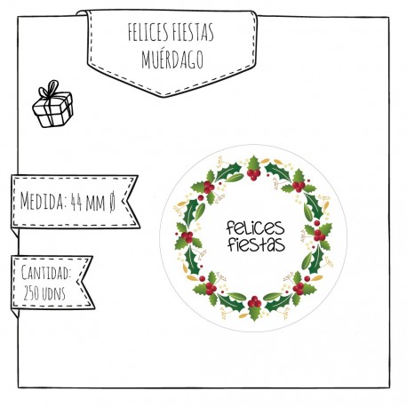 Etiqueta Felices Fiestas Regalos