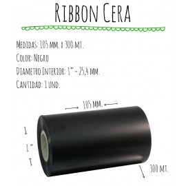 ROLLO RIBBON 105x300 NEGRO CERA
