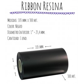 ROLLO RIBBON 105x300 NEGRO RESINA