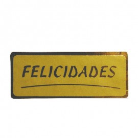 Etiqueta Rectangulares Oro Felicidades