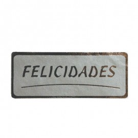 Etiqueta Rectangulares Plata Felicidades