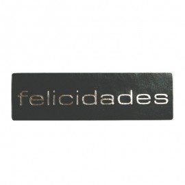 Etiqueta Rectangulares Negro Felicidades