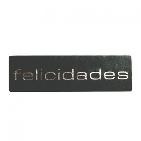 Etiqueta Rectangulares Negro Felicidades