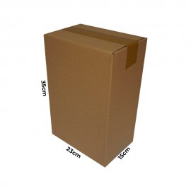 CAJA CARTÓN 23+15X35 MARRÓN (6B 3/4)