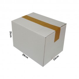 CAJA CARTÓN 29X22X21 BLANCA (12B 1/4)