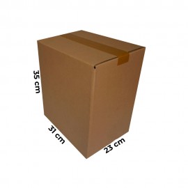 CAJA CARTÓN 31X23X35 MARRÓN (12B 3/4)