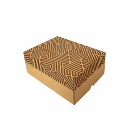 CAJA TROQUELADA 30X22X12 TRIBAL HEXÁGONO