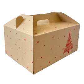 CAJA LOTE NAVIDAD PEQUEÑA CON ASA 320X230X150 ARBOL/ESTRELLAS