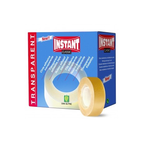 CAJA 16 ROLLOS POLIPROPILENO ADHESIVO TRANSPARENTE 33M X 19MM