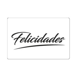 Rollo de 250 ETIQUETAS "Felicidades" RECTANGULARES