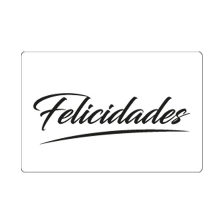 Rollo de 250 ETIQUETAS "Felicidades" RECTANGULARES