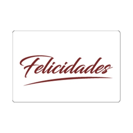 Rollo de 250 ETIQUETAS "Felicidades" RECTANGULARES