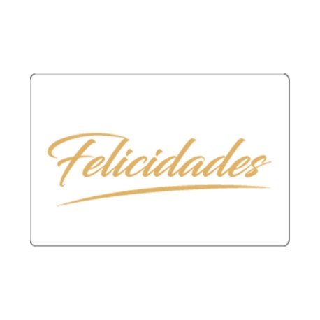 Rollo de 250 ETIQUETAS "Felicidades" RECTANGULARES
