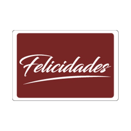 Rollo de 250 ETIQUETAS "Felicidades" RECTANGULARES