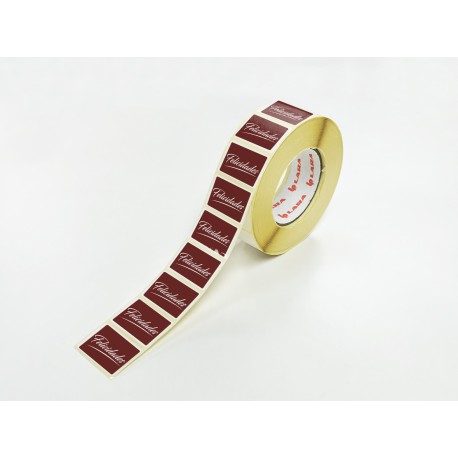 Rollo de 250 ETIQUETAS "Felicidades" RECTANGULARES