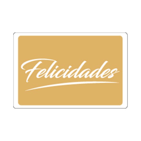 Rollo de 250 ETIQUETAS "Felicidades" RECTANGULARES