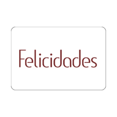 Rollo de 250 ETIQUETAS "Felicidades" RECTANGULARES