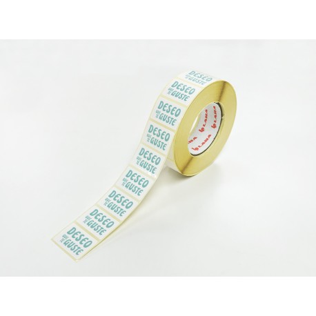 Rollo de 250 ETIQUETAS "DESEO QUE TE GUSTE" RECTANGULAR