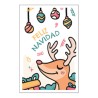 Rollo de 250 ETIQUETAS "FELIZ NAVIDAD" RENO RECTANGULAR