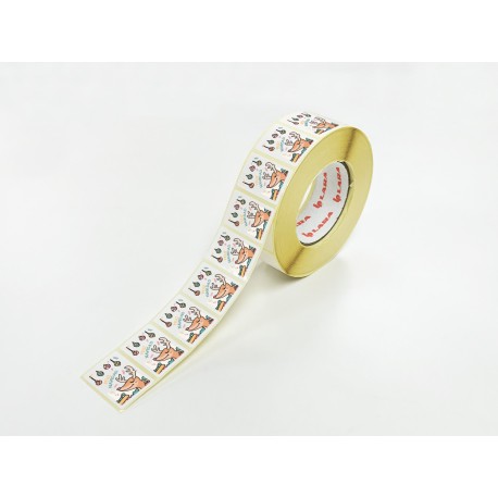 Rollo de 250 ETIQUETAS "FELIZ NAVIDAD" RENO RECTANGULAR