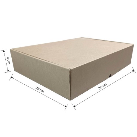 CAJA TROQUELADA 38X28X8 MARRON