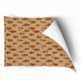 Gatos Oro, Lazo Rojo , Fondo Kraft 8 Kg