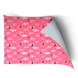 Gatos Blanco, Lazo Negro , Fondo Rosa 8 Kg