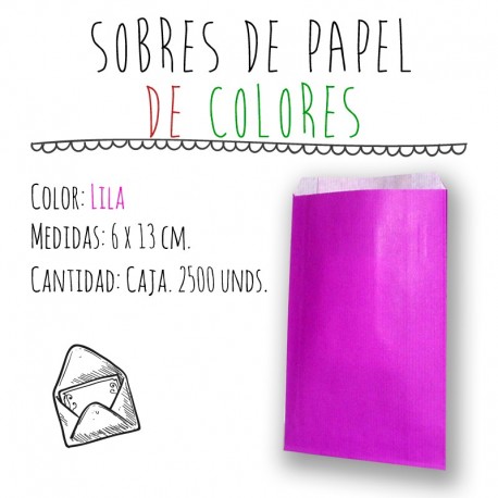 SOBRES DE PAPEL DE COLORES