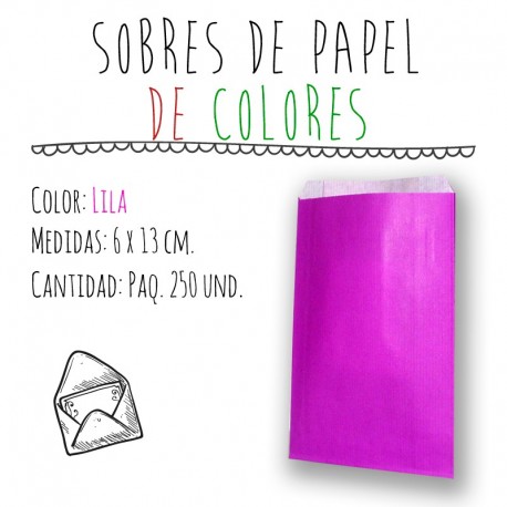 SOBRES DE PAPEL DE COLORES