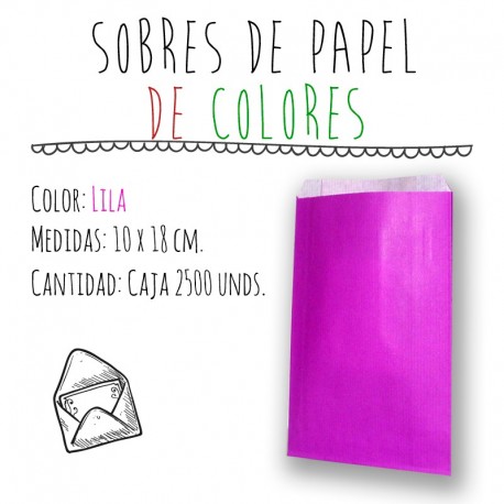 SOBRES DE PAPEL DE COLORES