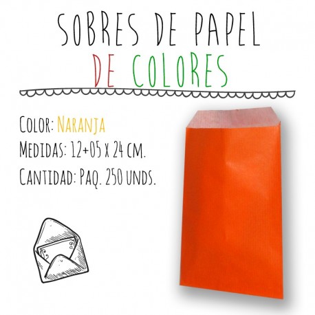 SOBRES DE PAPEL DE COLORES