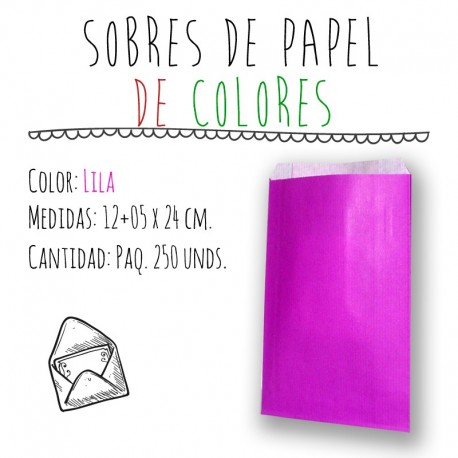 SOBRES DE PAPEL DE COLORES