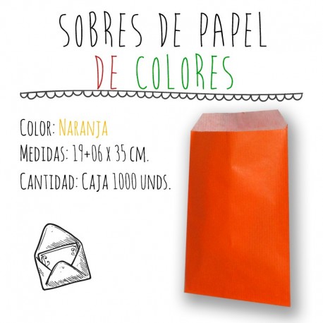 SOBRES DE PAPEL DE COLORES