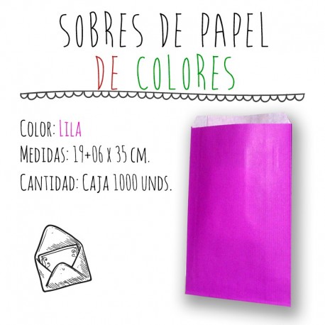 SOBRES DE PAPEL DE COLORES