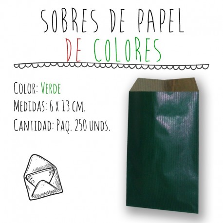 SOBRES DE PAPEL DE COLORES