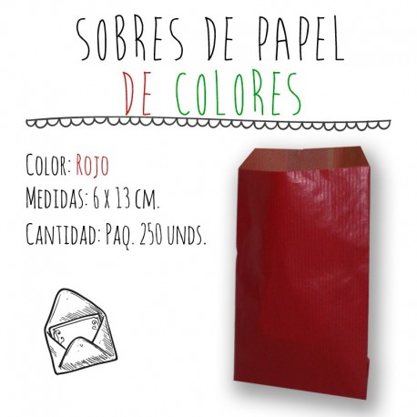 SOBRES DE PAPEL DE COLORES