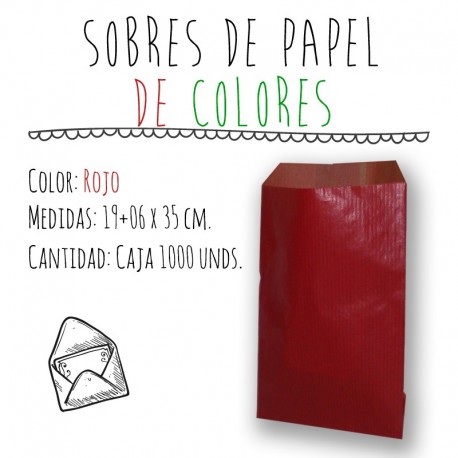 SOBRES DE PAPEL DE COLORES