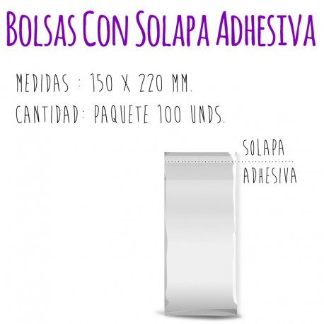SOBRES/BOLSAS TRANSPARENTES (Con Solapa Adhesiva)