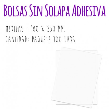 SOBRES TRANSPARENTES (Sin Solapa Adhesiva)