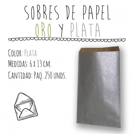 SOBRES DE PAPEL ORO Y PLATA