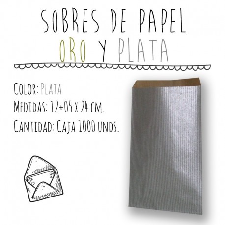 SOBRES DE PAPEL ORO Y PLATA